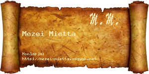 Mezei Mietta névjegykártya